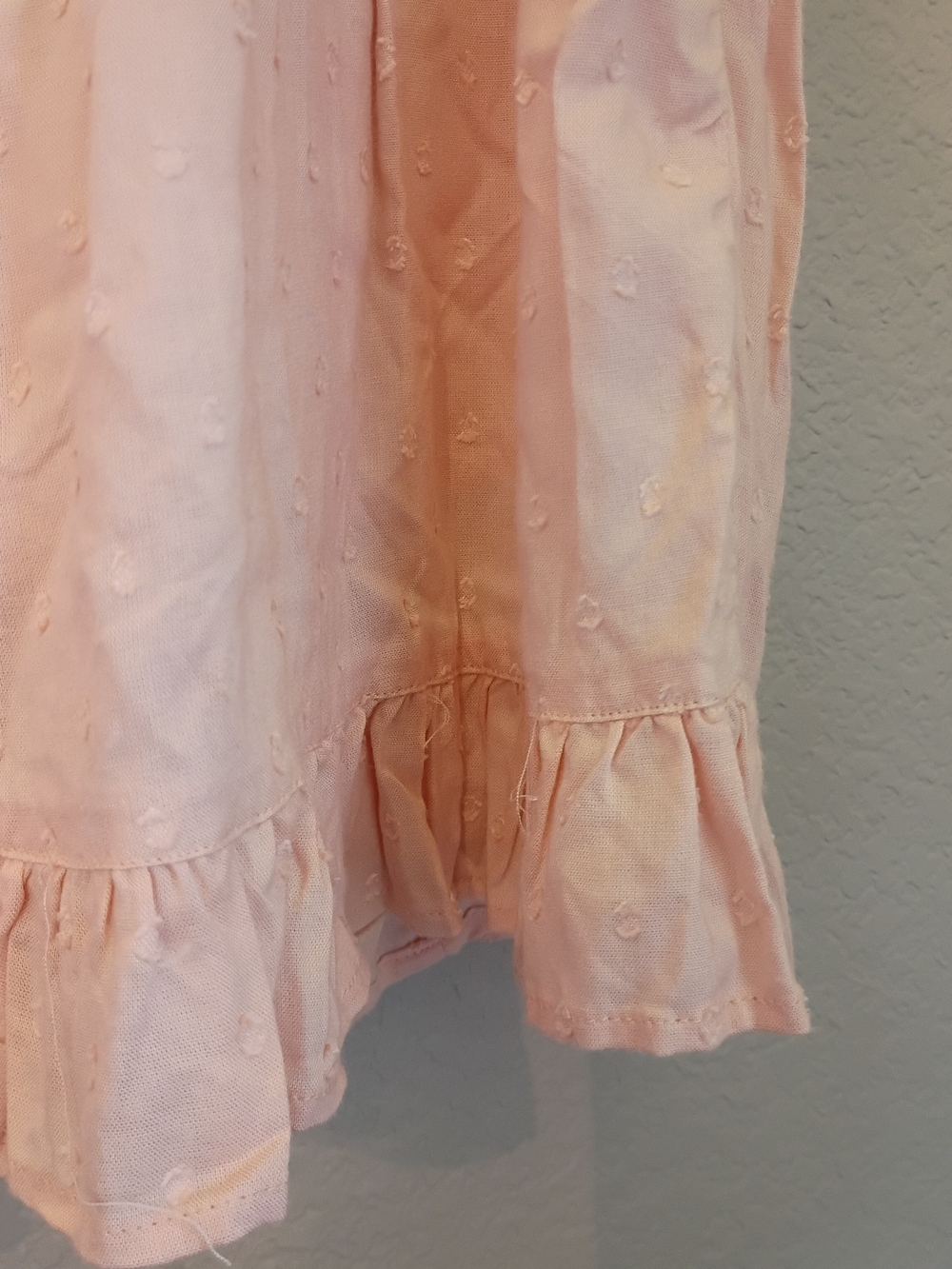 Angie Peach Pink Midi Tiered Ruffle Bojo Dress Short Flare Sleeves Size Large - Picture 4 of 9
